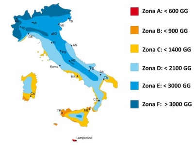 Fasce climatiche per la progettazione termotecnica