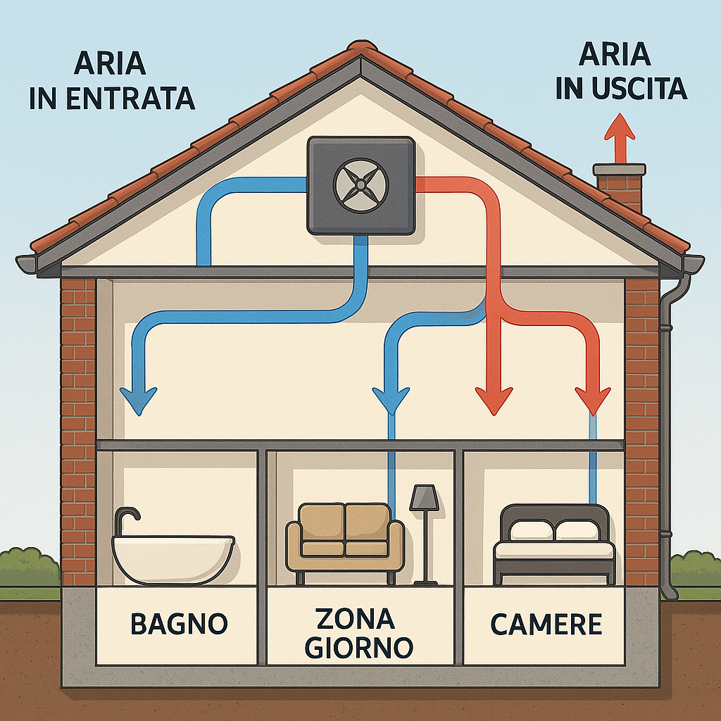 Ventilazione meccanica controllata schema