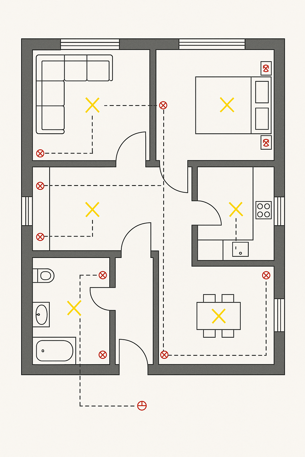 impianto elettrico casa planimetria